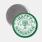 Happy Hanukkah Green Magneet (Voorkant / Achterkant)