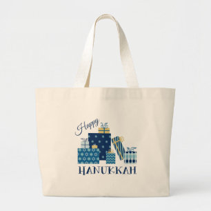 Happy Hanukkah Grote Tote Bag