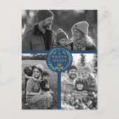 Happy Hanukkah Hand-Drawn CUSTOM 3 FOTO Vakantie Briefkaart (Voorkant)