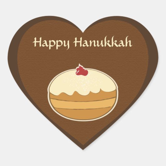 Happy Hanukkah Hart Sticker (Voorkant)
