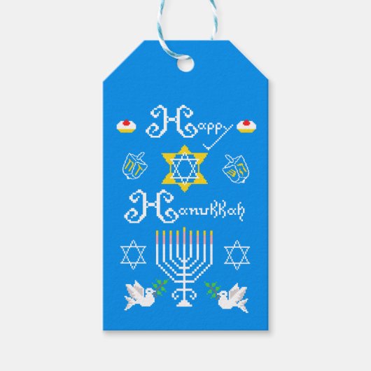 Happy Hanukkah Holiday Cadeaulabel (Voorkant)