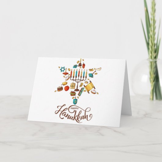 Happy Hanukkah Holiday Card Feestdagen Kaart (Voorkant)