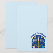Happy Hanukkah Holiday Festive Briefpapier (Voorkant / Achterkant)