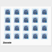 Happy Hanukkah Holiday Festive Square Sticker (Vel)