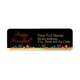 Happy Hanukkah Holiday Gold Hanukkah Menorah Etiket