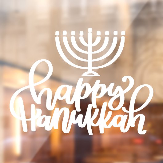 Happy Hanukkah Holiday Window Decal (Vel 2)