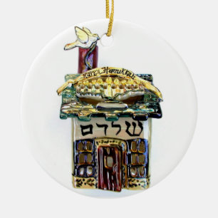 HAPPY HANUKKAH HOUSE HOLIDAY ORNAMENT