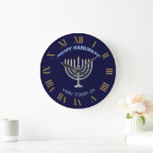 Happy Hanukkah in het Engels en het Hebreeuws Grote Klok (Huis)