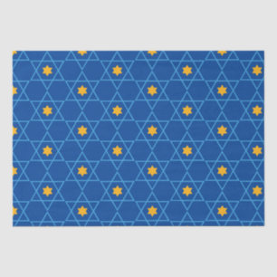 Happy Hanukkah Jewish Star van David Pattern Blue Tissuepapier