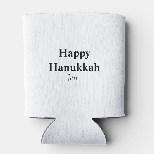 Happy Hanukkah jouw naam tekst afbeelding bewerkba Blikjeskoeler (Achterkant)