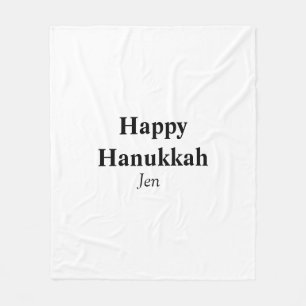 Happy Hanukkah jouw naam tekst afbeelding bewerkba Fleece Deken