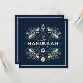 Happy Hanukkah Kaart (Voorkant / Achterkant in situ)