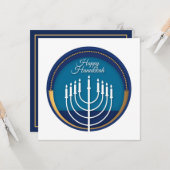 Happy Hanukkah Kaart (Voorkant / Achterkant in situ)