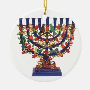HAPPY HANUKKAH KERAMISCH ORNAMENT