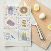 Happy Hanukkah Kitchen Towel Theedoek (Quarter Fold)