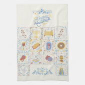 Happy Hanukkah Kitchen Towel Theedoek (Verticaal)
