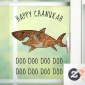 Happy Hanukkah Latke Shark Doo Window Cling Raamsticker (Huis)