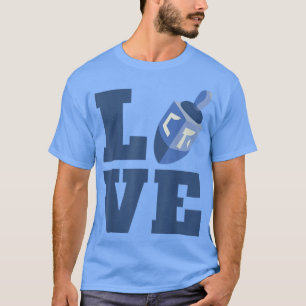 Happy Hanukkah LOVE Hebrew Menorah Joods T-shirt