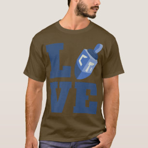 Happy Hanukkah LOVE Hebrew Menorah Joods T-shirt
