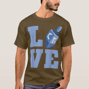 Happy Hanukkah LOVE Hebrew Menorah Joods T-shirt