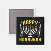 Happy Hanukkah Magneet (Voorkant / Achterkant)