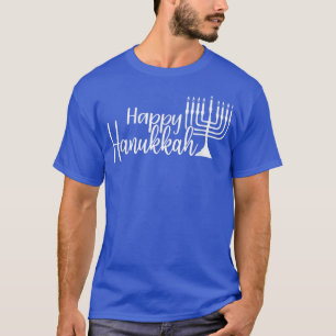 Happy Hanukkah, Mannen Vrouwen Kinderen, Menorah, T-shirt