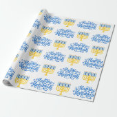 Happy Hanukkah Menorah Cadeaupapier (Uitgerold)