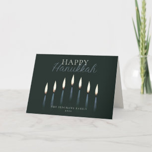 Happy Hanukkah Menorah Candles Blank Feestdagen Kaart
