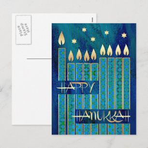 Happy Hanukkah. Menorah Candles Feestdagenkaart
