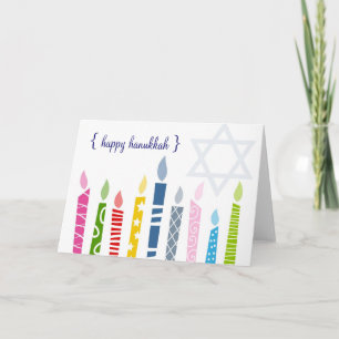 Happy Hanukkah Menorah Candles Wenskaart Feestdagen Kaart