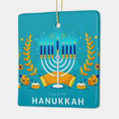 Happy Hanukkah Menorah en Dreidels Keramisch Ornament (Links)