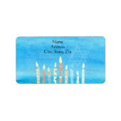 Happy Hanukkah Menorah Etiket (Voorkant)