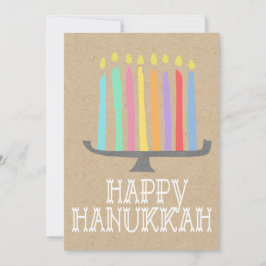Happy Hanukkah menorah gift label Feestdagenkaart