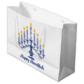 Happy Hanukkah Menorah Groot Cadeauzakje (Voorkant Gekanteld)