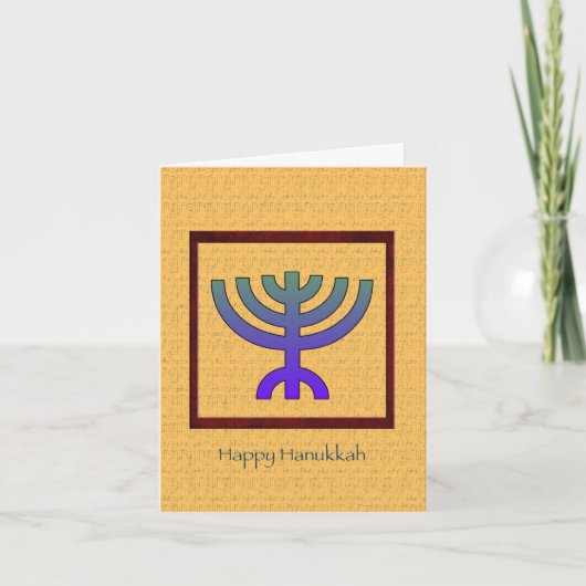 Happy Hanukkah Menorah Kaart (Voorkant)