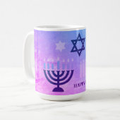 Happy Hanukkah Menorah Koffiemok (Voorkant links)