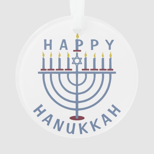 Happy Hanukkah Menorah Ornament (achterkant)
