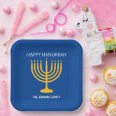 Happy Hanukkah Menorah Papieren Bordje (Feest)