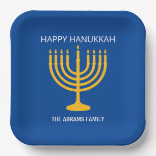 Happy Hanukkah Menorah Papieren Bordje