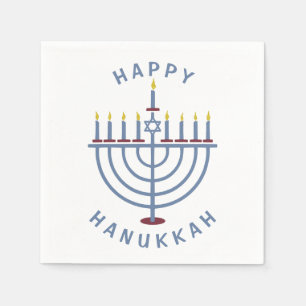 Happy Hanukkah Menorah Party Paper Servet