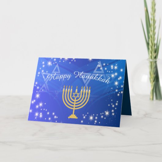 Happy Hanukkah Menorah Stars kaart (Voorkant)