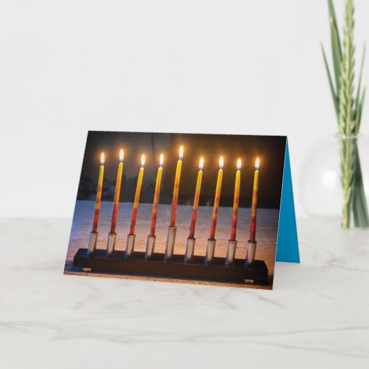 Happy Hanukkah Menorah-wonderkaart Kaart (Voorkant)