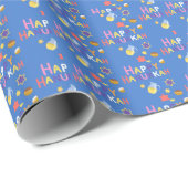Happy Hanukkah Menorah Wrapping Paper Cadeaupapier (Rol Hoek)