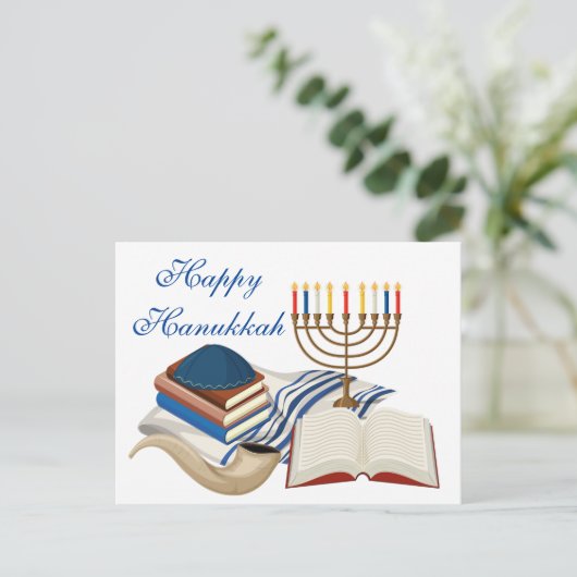 Happy Hanukkah Menorha Briefkaart (Staand voorkant)