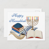Happy Hanukkah Menorha Briefkaart (Voorkant / Achterkant)