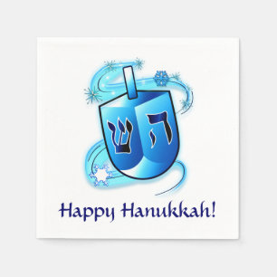 Happy Hanukkah met het draaien van Dreidel Servetten