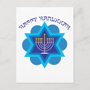 🕎 Happy Hanukkah, met Menorah, aanpasbaar Briefkaart