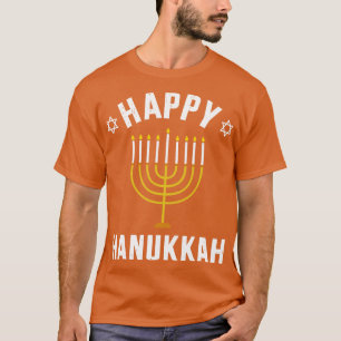 Happy hanukkah met menorah voor joodse kerst c t-shirt