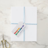 Happy Hanukkah Minimalistische Regenboog Tekst Aan Cadeaulabel (Met Touw)