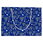 Happy Hanukkah Modern Groot Cadeauzakje (Achterkant)